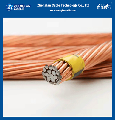 Thép phủ đồng trần cao 30% IACS, 40% IACS Đồng hàn ASTM Thống nhất dây đơn, 3, 7 và 19 sợi cáp
