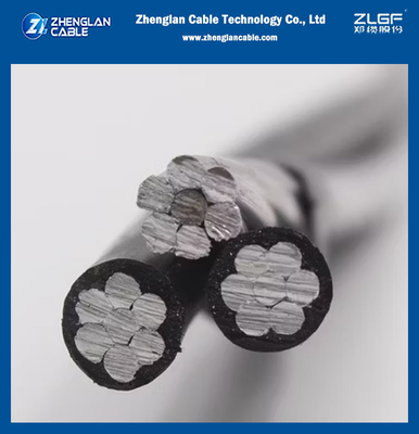 0.6 / 1kv Aluminium / hợp kim nhôm dẫn điện XLPE cách nhiệt 2 * 1/0 + 1/0 AAAC AWG ABC Cáp trên cao gói dây điện dịch vụ Drop Triplex