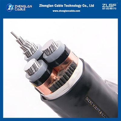 8.7/15KV 3x240mm2 AL/SC/XLPE/SC/CTS/PVC Cáp điện ngầm Cáp điện không có giáp IEC60502-2