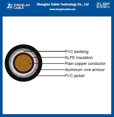 0.6/1kv CU/XLPE/PVC/AWA/PVC Cáp điện điện điện áp thấp Aluminium Wire Armour 1x630sqmm IEC60502-1