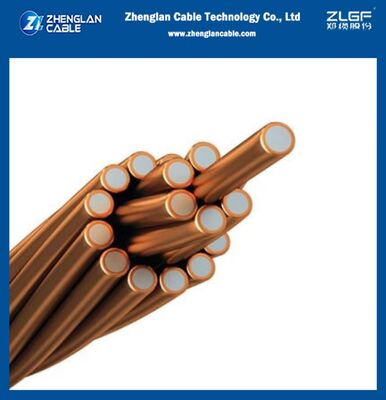 Dây dẫn trần CCS thép bọc đồng 9AWG 2.91mm 40% Độ dẫn điện ASTM B 228