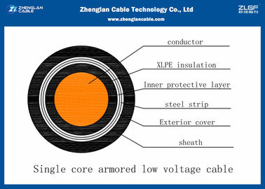 Diện tích danh nghĩa: 10 ~ 630mm2 0,6 / 1KV LV Cáp cách điện lõi đơn / Cáp nguồn bọc thép （CU / PVC / XLPE / STA / NYBY / N2XBY)