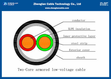 Cáp nguồn bọc thép hai lõi 0,6 / 1KV có lớp cách điện PVC （CU / PVC / LSZH / DSTA / NYBY / N2XBY / NYRGBY / NYB2Y