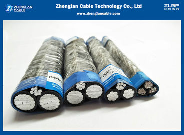 Cáp điện áp thấp AL / XLPE hợp kim Bare Al Cáp 0,6 / 1kv 2 × 50sqmm + 25sqmm