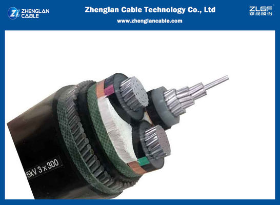 8.7-15kv Cáp nhôm bọc thép SWA Cáp điện ngầm 3x150mm2 BS 6622 / BS 7835