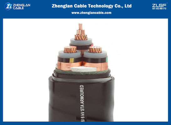 Cáp điện trung thế 3 lõi Dây đồng CU / XLPE / STA / PVC Cáp điện được bọc thép