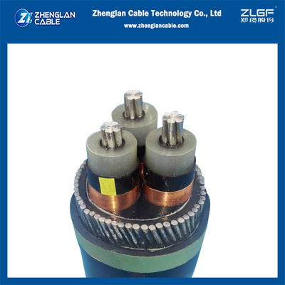 Cáp nhôm 6-35KV 3 lõi Al / SC / XLPE / SC / CTS / PVC VDE0276 / IEC 60502 Phần 2