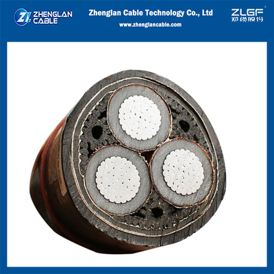 6 / 10KV 3x185mm2 Cáp điện áp Medinum MV Cáp nhôm Tripolar IEC60502-2